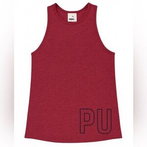 Puma Racerback Tank Top Tunic Length Athletic Training Shirt Maroon Size Small